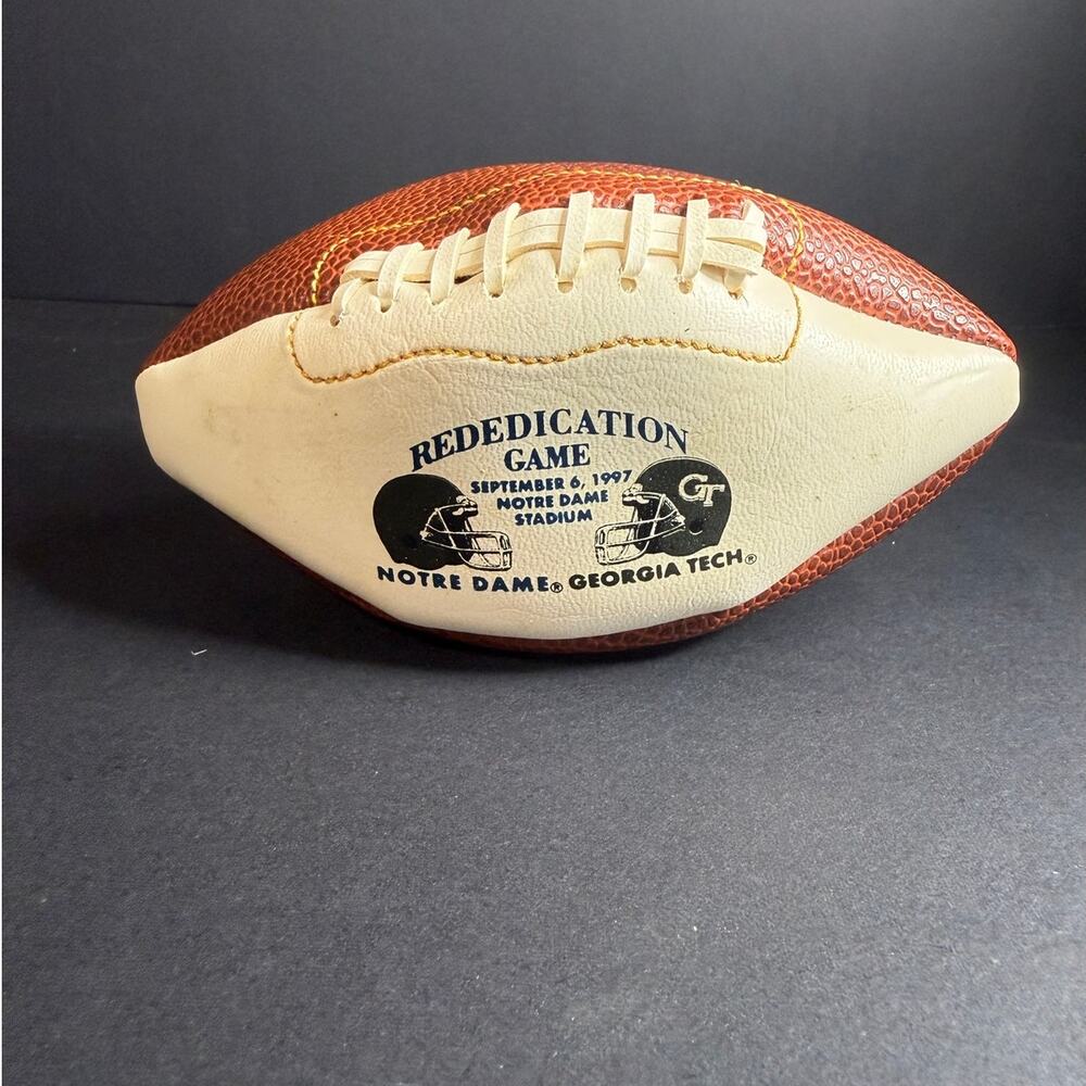 Notre Dame Georgia Tech 1997 Rededication Game Mini Football Commemorative Gift